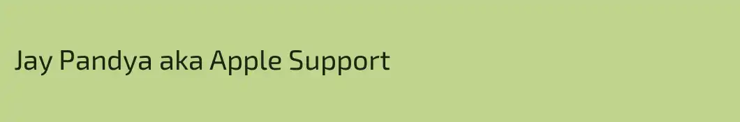 Jay Pandya aka Apple Support